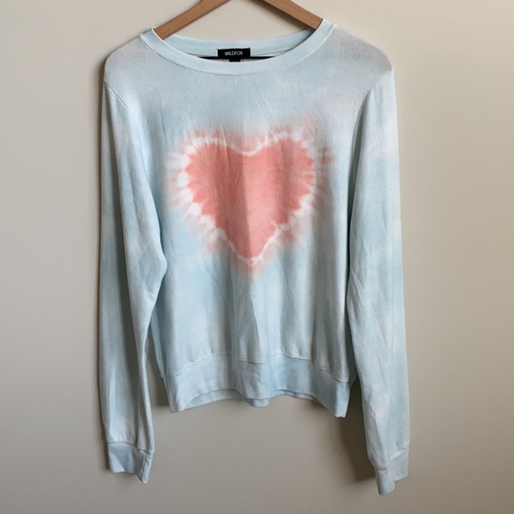 Wildfox Heartfelt Tie Dye Baggy Beach Sweatshirt Sz Medium NWT - Picture 2 of 6